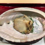 銀座 しのはら - 鮑（房総）の蒸し切り身と肝を混ぜたご飯