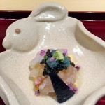 銀座 しのはら - 2種の海老と玉子豆腐、雲丹、キャビア