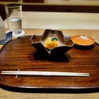 ごだん 宮ざわ - 一品目は柿なます。繊細に着られた柿に感動。