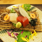 田菜花 - お造り(さごしのたたき・マグロ・ヒラメ)