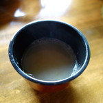 磐梯そば道場 - 蕎麦湯は営業も後半なのでかなり白濁しています