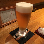 手打ち蕎麦切り 新川 - アサヒのプレミアム生ビール