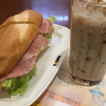 ドトールコーヒーショップ - 料理写真:ミラノサンドのセット700円
黒糖ラテ