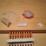 鮨 一幸 - 甘手鰈とその縁側、
      白甘鯛