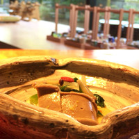 賛否両論 名古屋 - 先付・あん肝リンゴ酢味噌…だったと思うが、酢味噌が写ってないし(ノ_・｡)