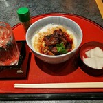 そば処丸松 - 鰻とろ丼単品　380円　と　一ノ蔵　400円