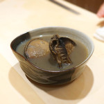 銀座 しのはら - あわび御飯、肝がけ