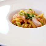 アマルフィ - 八幡浜名産 赤エビと魚介のソースのパスタミスト（色々な形のショートパスタ）。