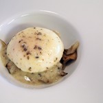 アマルフィ - キノコと菊芋とポーチドエッグ　トリュフとチーズのソース