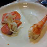 山猫軒 - サケオニオン・海老寿司