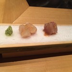 廣島 むろか - 帆立の貝柱、鯛漬け