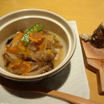 旬和風食彩 さとう - サワラ・レンコン蒸しのキノコアンカケ