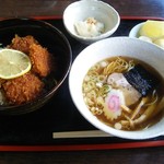 Benkyoutei - ラーメンとソースカツ丼のセット