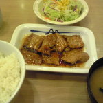 松屋 - 2010/11/24 豚バラバーベキュー定食580円1017kcal