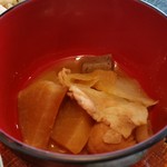 清正公 - 他の地域の郷土料理も持ち回りで出しているそうです。　今月は「仙台の芋煮汁」でした