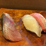 栄寿司小吉 - 鯖炙り、鯛、大トロ