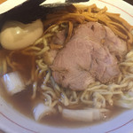 中華そば 葉山 - ラーメン麺大盛りプラス味付けたまご