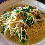 PREGO - 本日の塩味のパスタ(ほうれんそうときのこ)  ランチセット¥710