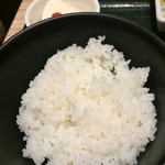 東京純豆腐 - ご飯は少しかため。奥に杏仁豆腐。