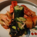 眞一館 - キムチ盛り２人前（白菜・きゅうり・山芋・セロリ・ニラ・大根）