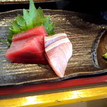 鮮魚旬菜 魚福 - 鮪とワラサのお刺身です