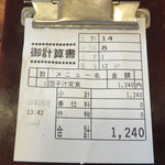 竹のレストランちくし - 伝票