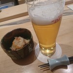 和海味処 いっぷく - 生ビールとおとおし