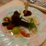 フレンチ洋食ささぶね - デザート（ガトーショコラ＆チーズケーキ）h28.11.10撮影