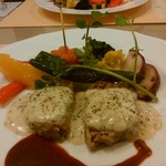 フレンチ洋食ささぶね - 肉料理（ポークソテー・粒マスタードクリームソース）h28.11.10撮影