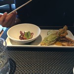 Legami - sushi and more - 花ズッキーニ（魚ミンチ入り）と焼き帆立