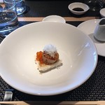 Legami - sushi and more - 揚げ豆腐の上に焼き帆立とイクラ