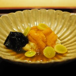 室町 和久傳 - 先付/雲丹・汲み上げ湯葉・銀杏
      「2016.11夜利用」