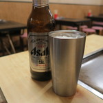Menhichi - ビールは大瓶、ステンレスタンブラーで