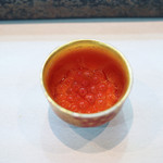 寿司栄 - 朝仕込みの筋子、まるで卵黄！