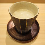 寿司つばさ - 百合根のすり流し、下に茶碗蒸し