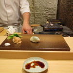 寿司つばさ - 河豚は醤油で