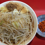 千里眼 - ラーメン ニンニク ショウガ カラアゲ別皿で 730円