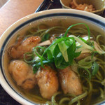 安庵 - 牡蠣蕎麦
            （茶蕎麦）