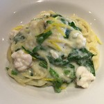 スガハラ - 白子と春菊のスパゲッティ（アップ）