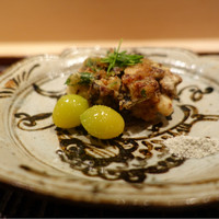 神楽坂 石かわ - 2016/10_スッポン、蓮根、椎茸の揚げ物