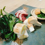 日本酒 肴 月 - 鴨しゃぶ。松茸でか！