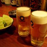 国分寺っ子居酒屋 燻し家もっくん - 生ビールとお通し