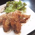 手打ちそば八轟 - 手羽先唐揚げ