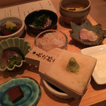 Sasagumi Sasagumi Chousei - 黒ムツ、すじ鰹たたき、こしなが鮪漬、天然真鯛昆布〆、海苔巻、〆鯖（2015年12月）