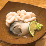 鮨 おくの - 真タチと厚岸の牡蠣