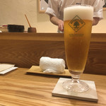 鮨 おくの - 生ビール　ハートランド
