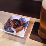 とり酢 鳥冠 - 生ビールとお通し