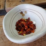 高森田楽保存会 - 「山菜だんご汁」用の薬味の唐辛子