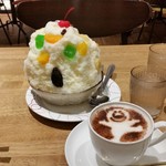 Shirokuma cafe - 念願の「白熊 (720円)」と「しろくまアートカプチーノ (500円)」