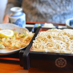 信夫庵 - かき揚げそば（大盛）９００円＋２５０円